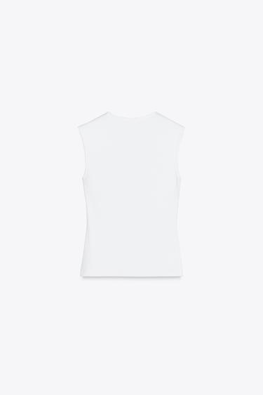 TOP SANS MANCHES - Blanc de Zara - Image 7