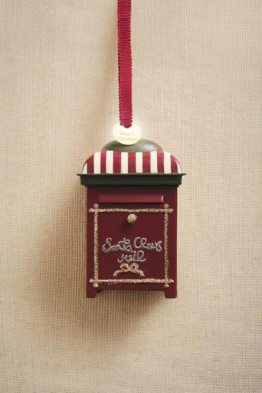 FATHER CHRISTMAS LETTER BOX CHRISTMAS TREE DECORATION - Red by Zara - Image 4