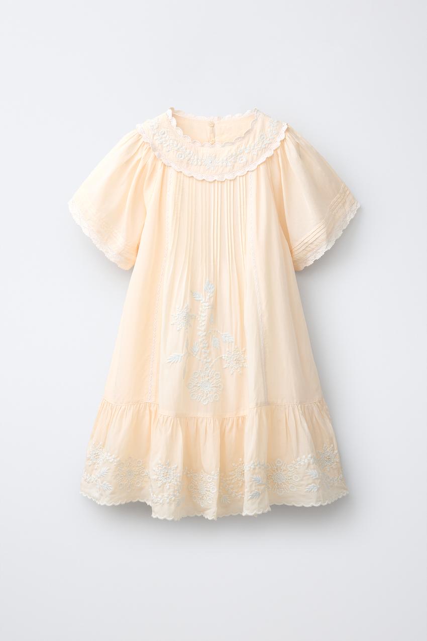 EMBROIDERED DRESS - Ecru | ZARA United States EMBROIDERED DRESS - Ecru | ZARA United States