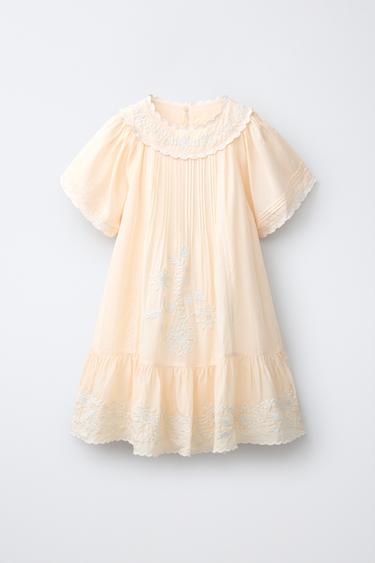 VESTIDO BORDADOS - Crudo de Zara