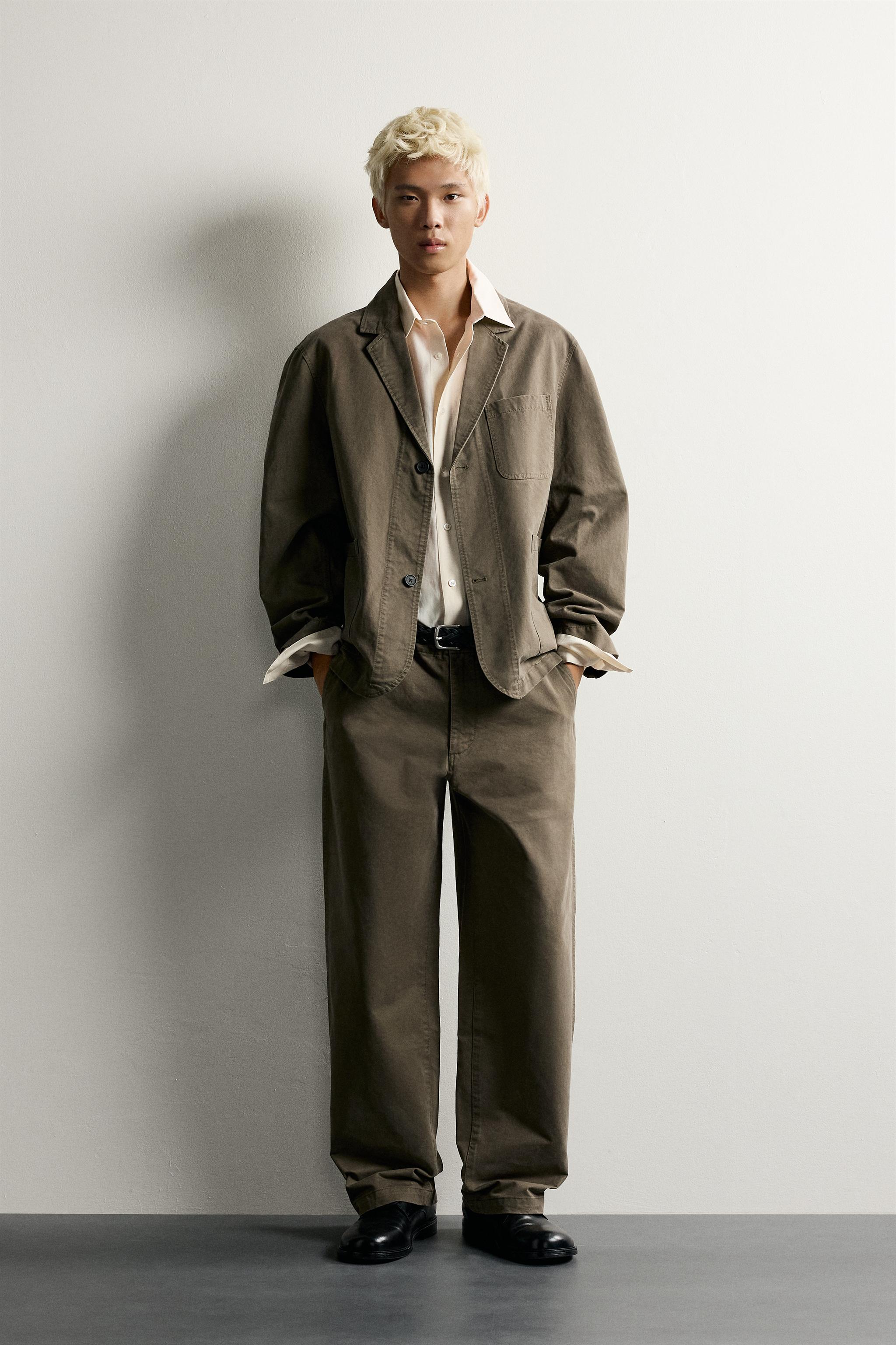 ウォッシュ リラックスフィット スーツパンツ - ブルー | ZARA Japan