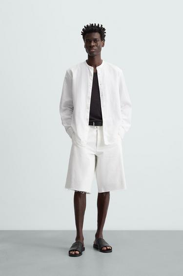Zara LINEN - COTTON SHIRT - White - Image 0