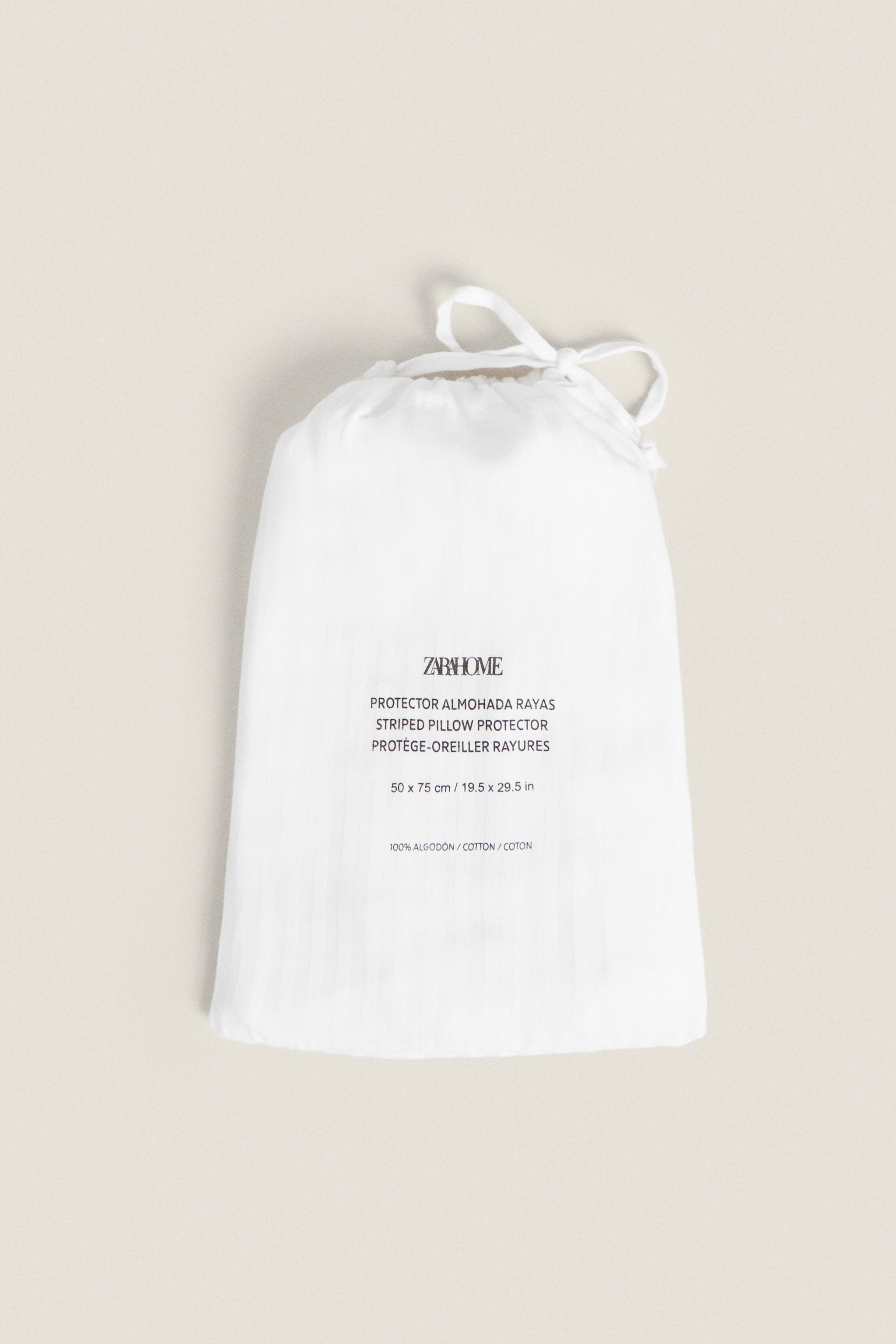 Zara STRIPED COTTON PILLOW PROTECTOR — фото 5