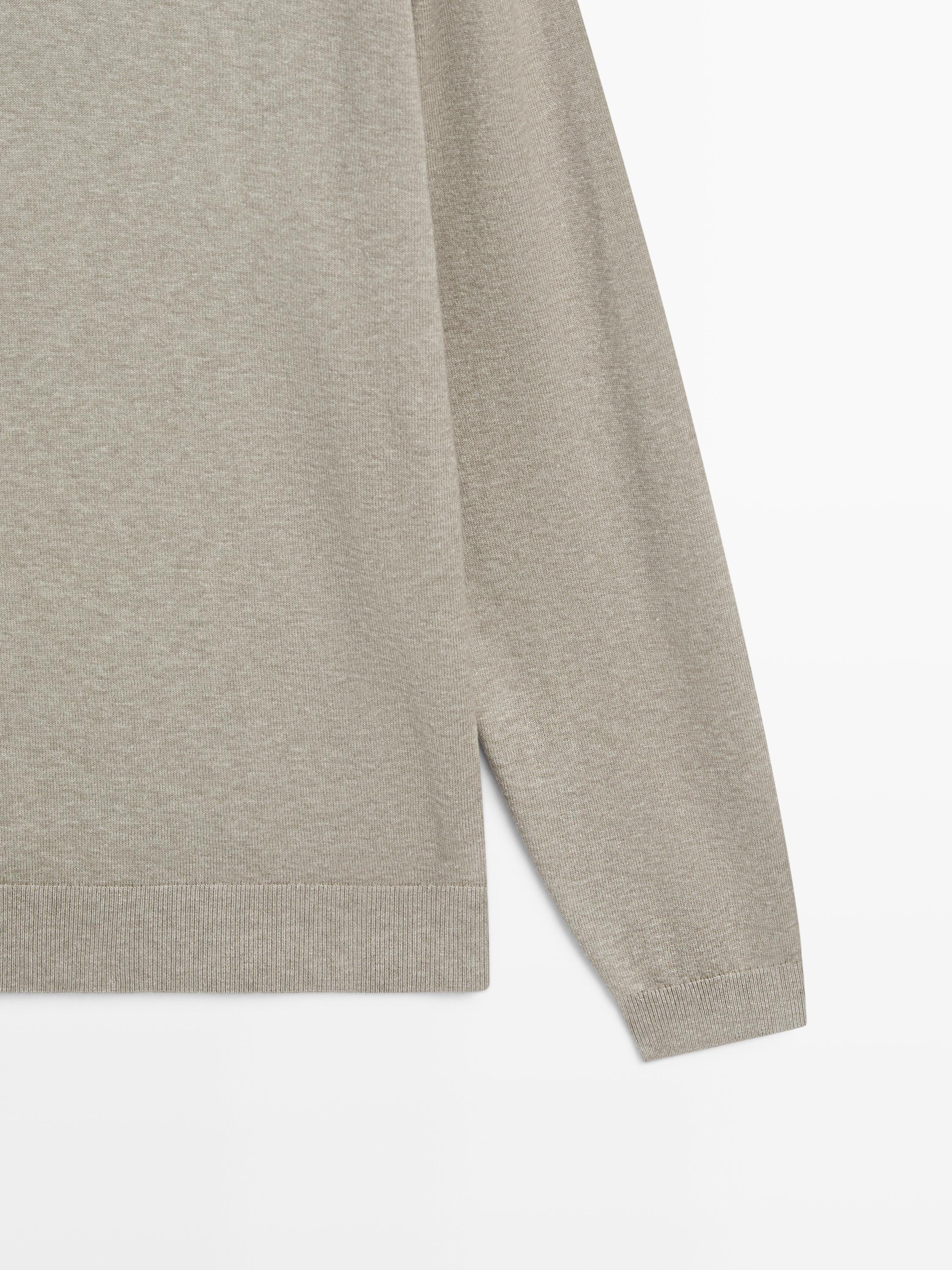 Cotton knit polo sweater