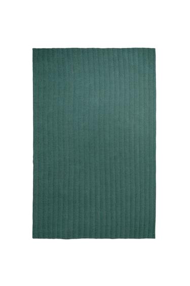 CHENILLE JACQUARD THROW - Green / Blue by Zara