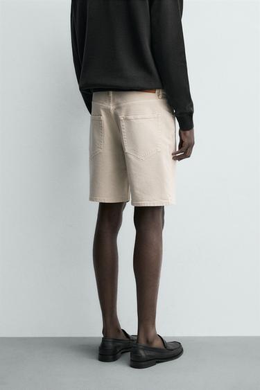 REGULAR FIT DENIM BERMUDA SHORTS - Ecru by Zara - Image 2