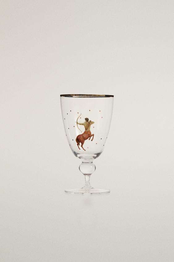 Zara SAGITTARIUS ZODIAC WINE GLASS | MARISA BERENSON - Transparent - Image 0