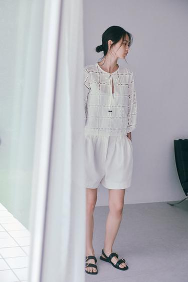 ダーツ入りバミューダパンツ ZW COLLECTIONエクリュ0Zaraのダーツ入りバミューダパンツ ZW COLLECTION - エクリュ - 画像 0