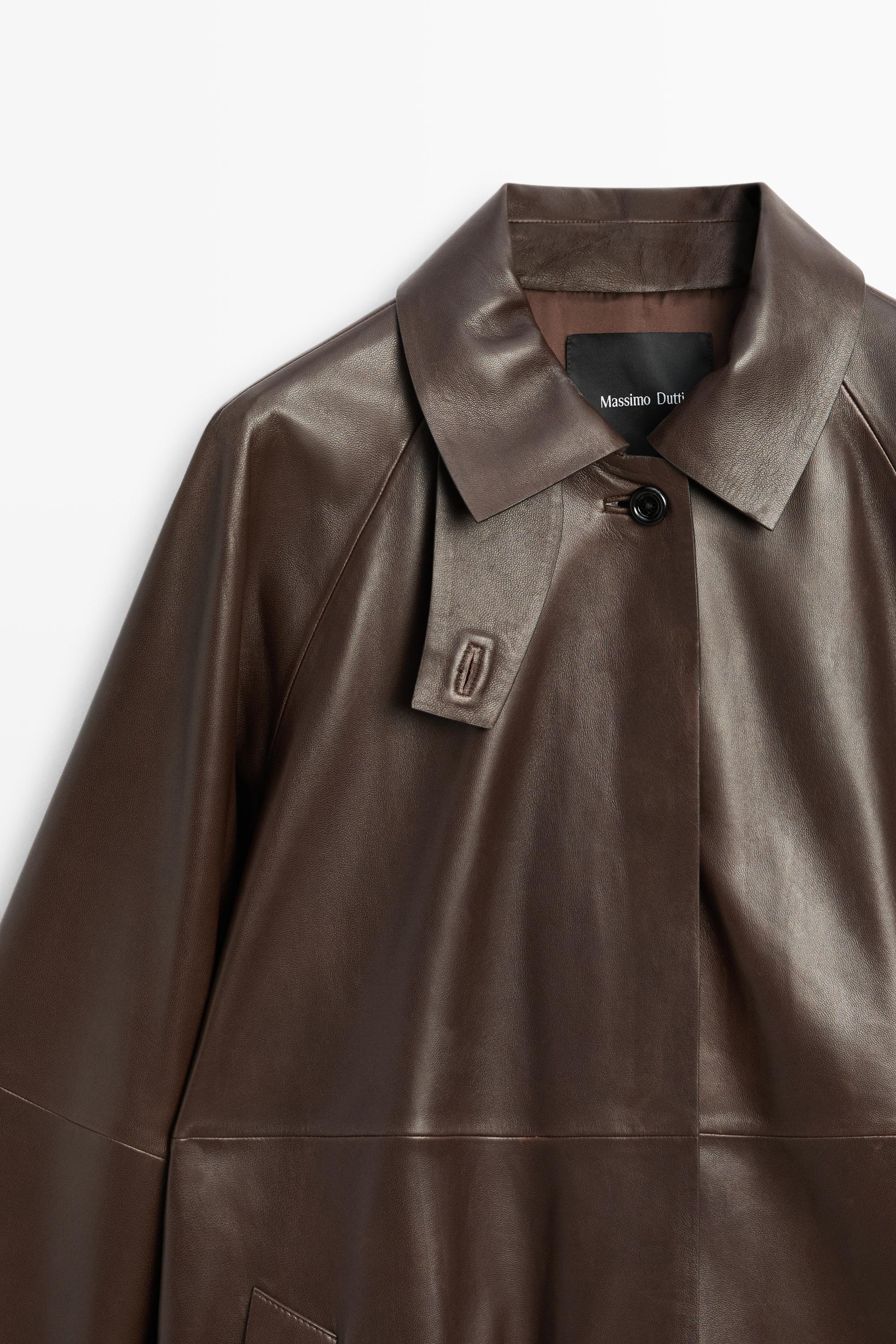 Long Nappa leather trench coat
