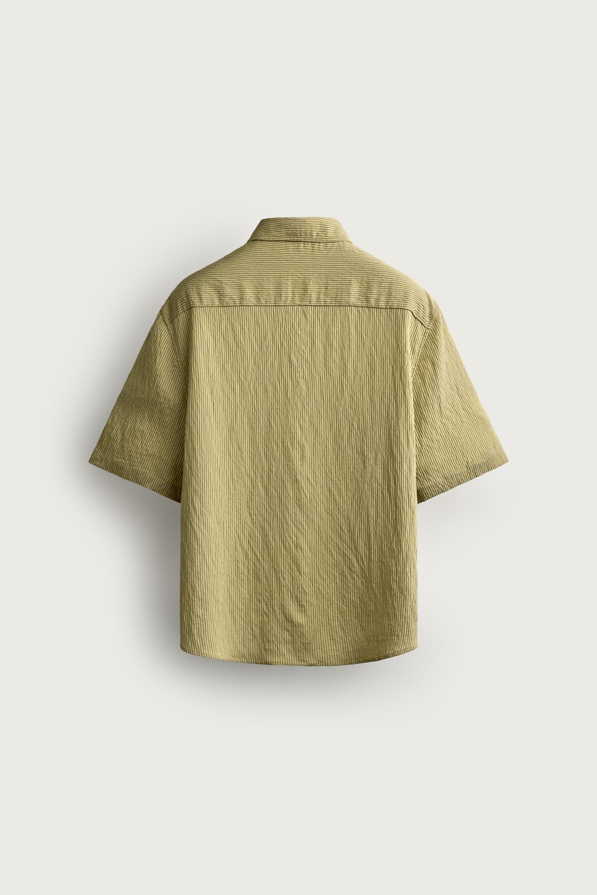STRIPED JACQUARD BOXY FIT SHIRT
