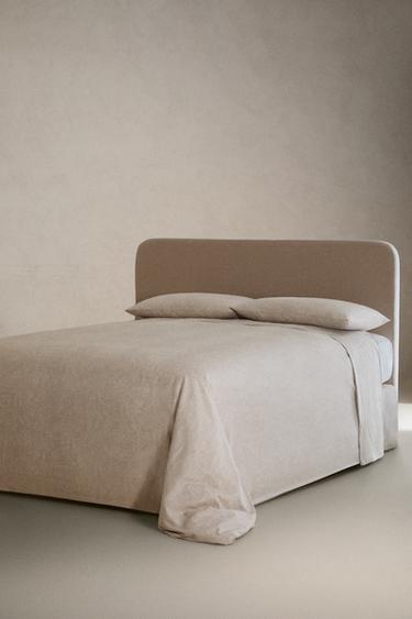 PAISLEY SATEEN FLAT SHEET - Light grey by Zara - Image 1