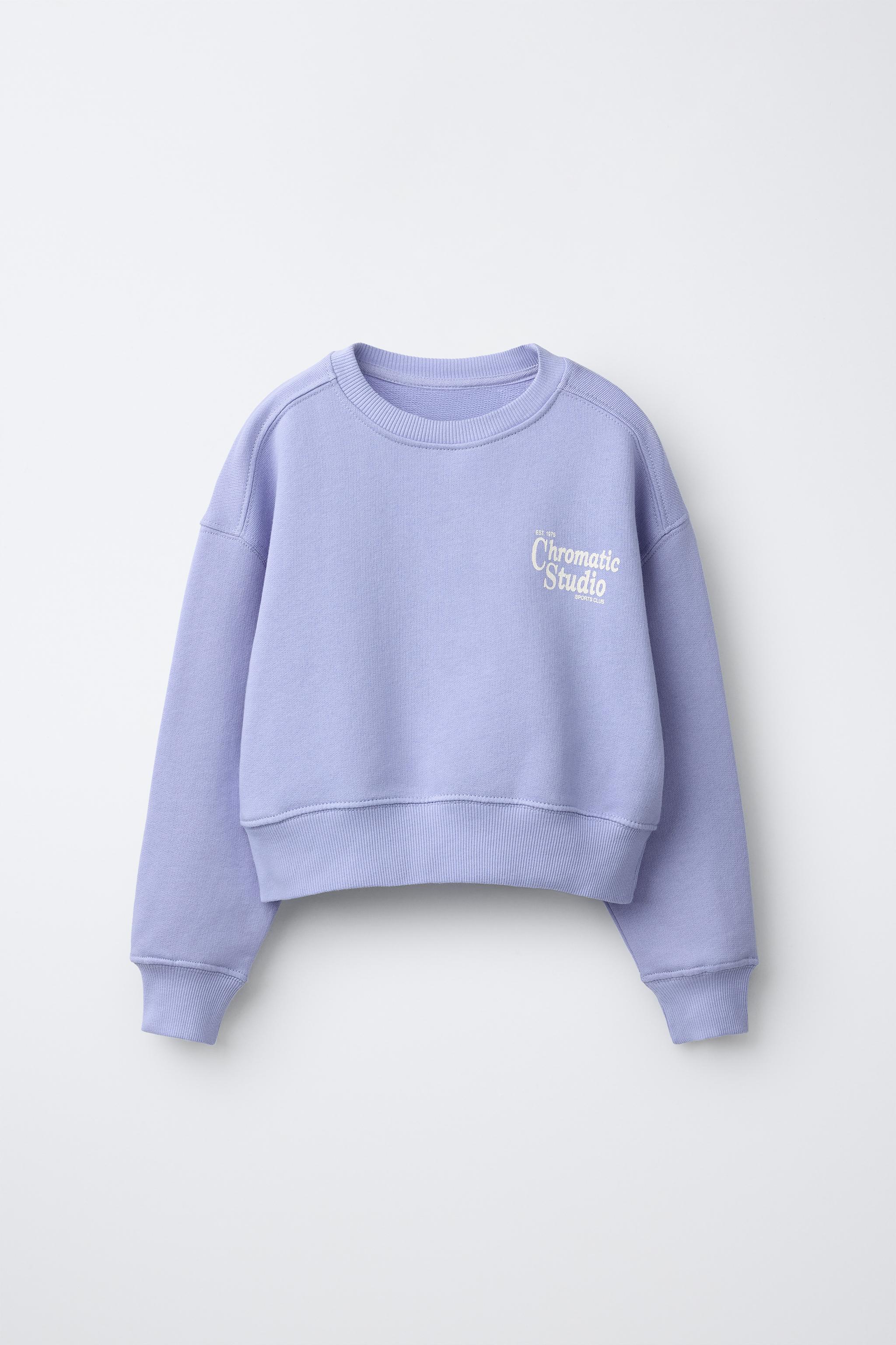 TEXT PRINT SWEATSHIRT - Blue | ZARA Canada
