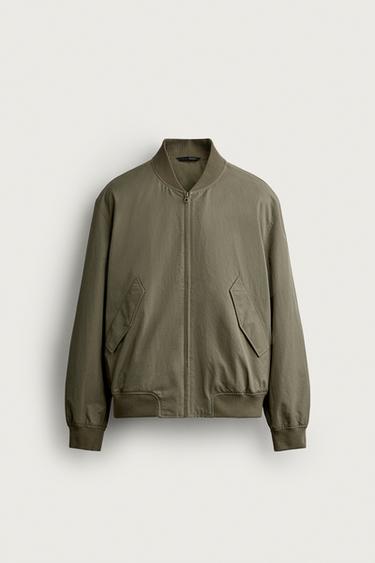 CHAMARRA BOMBER REGULAR FIT - Khaki de Zara