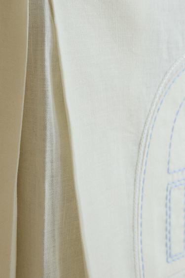 CACHE-SOMMIER ENFANT LIN ET COTON BRODÉ - Blanc cassé de Zara - Image 3