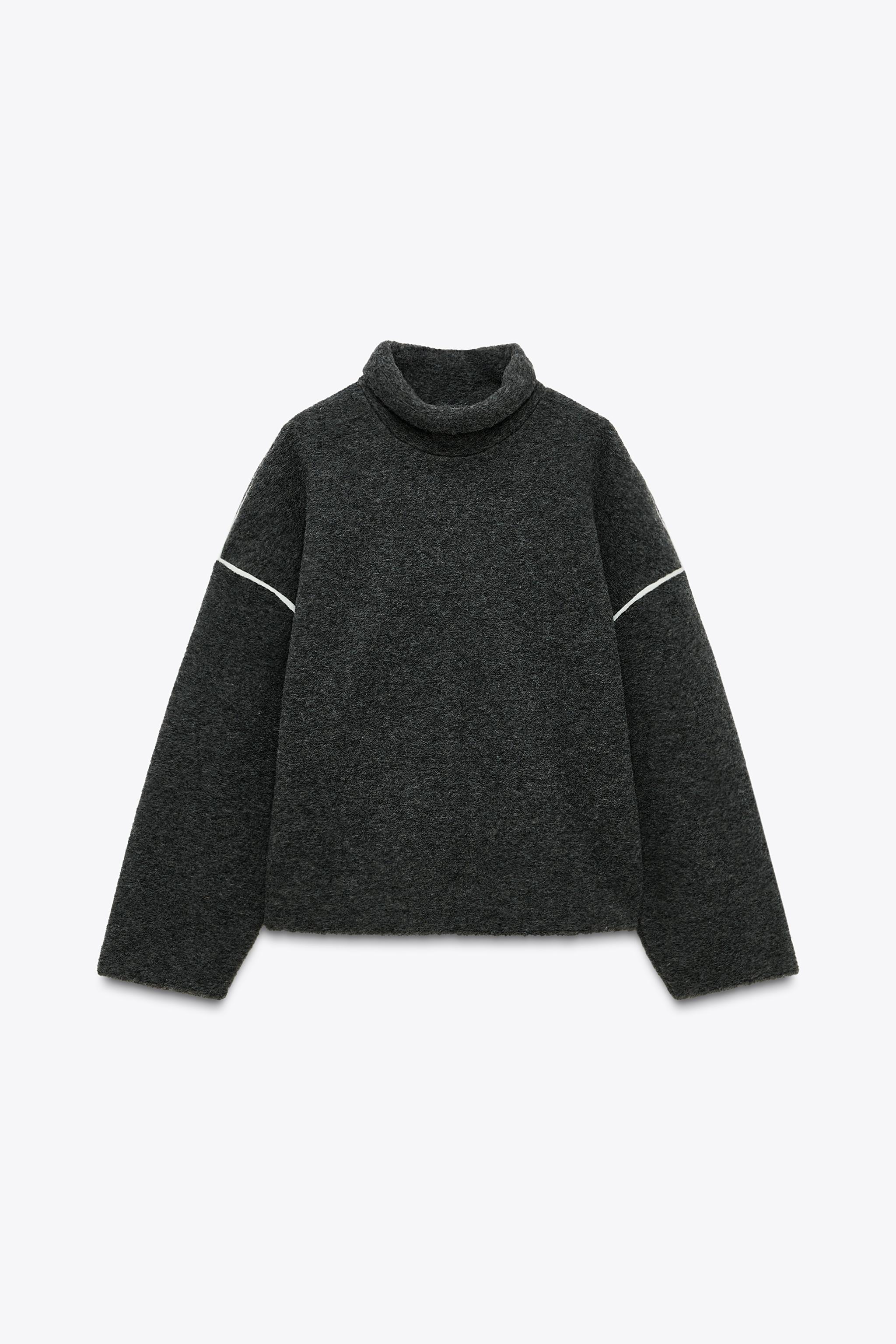 コントラストパイピング付きセーター - グレーマール | ZARA