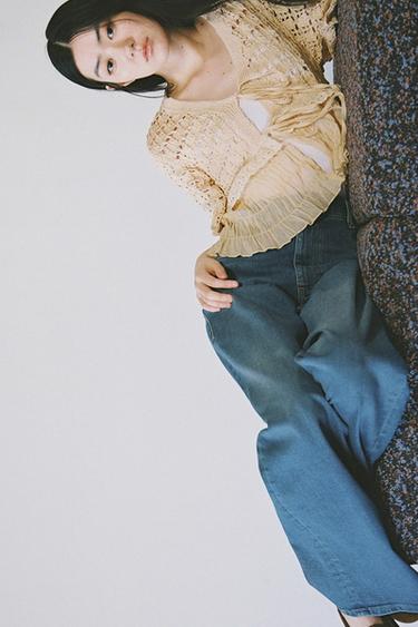 JEANS ZW COLLECTION WIDE LEG HIGH-WAIST - Blue by Zara