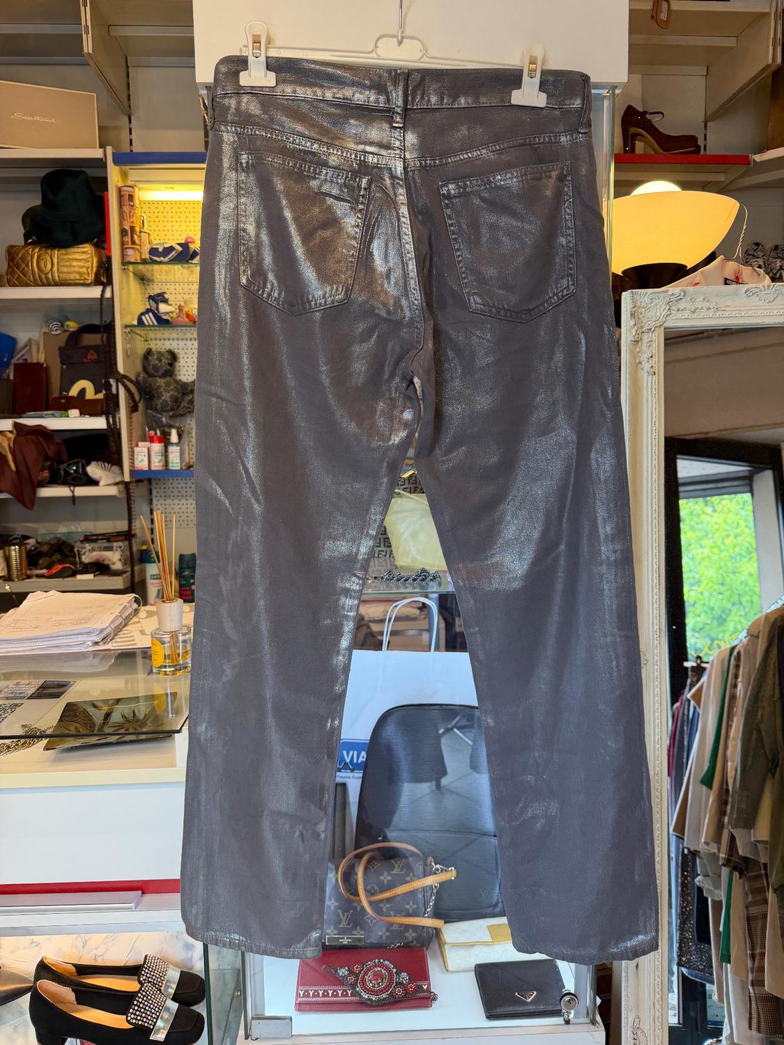 TRF WIDE-LEG MID-RISE METALLIC JEANS - Image 2