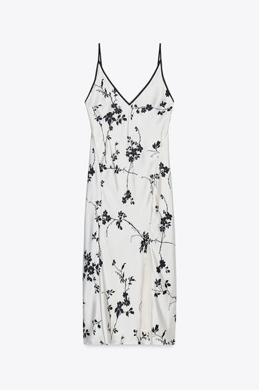 FLORAL MAXI DRESS - Black / White by Zara