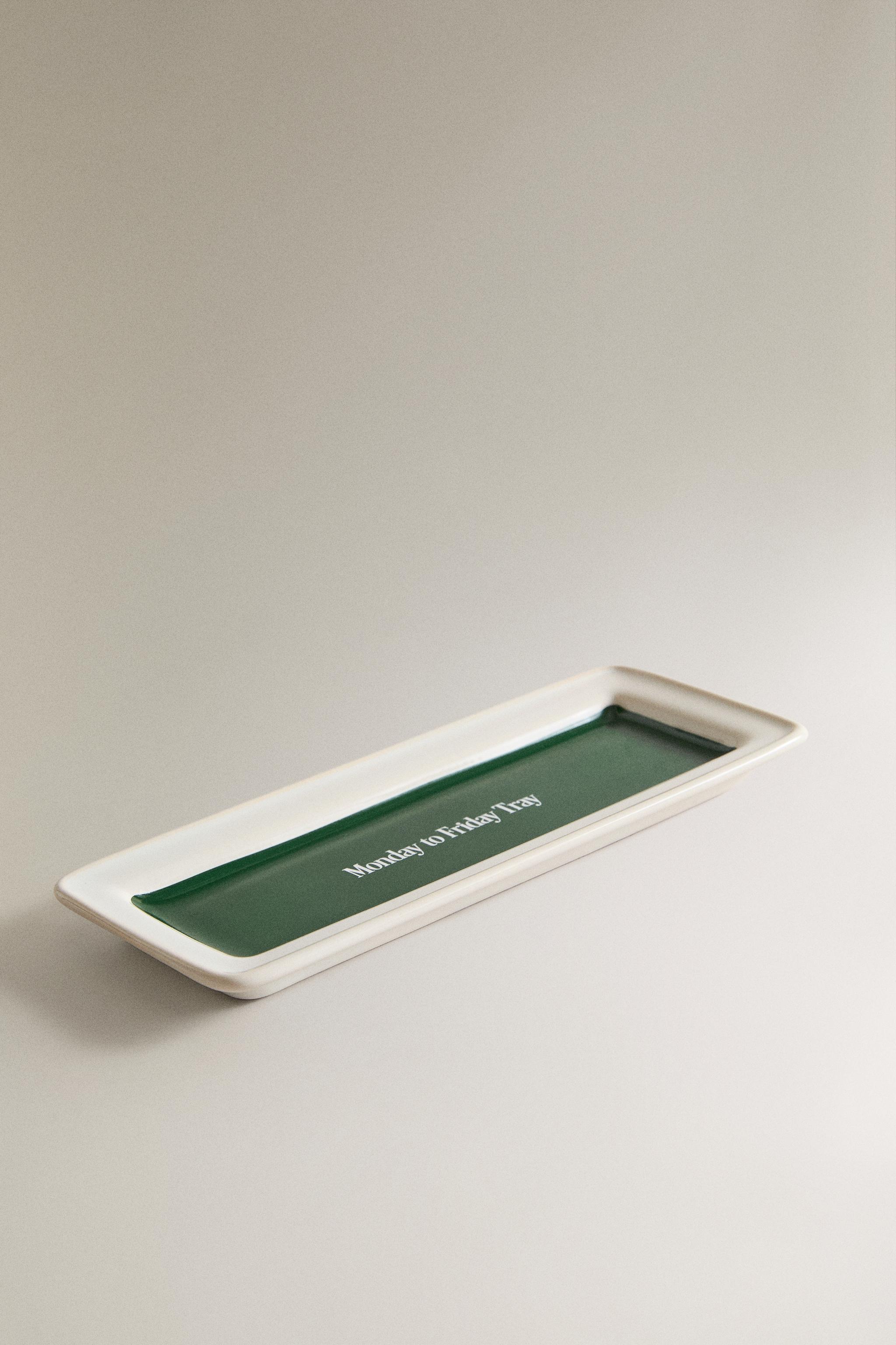 DECORATIVE CERAMIC TRAY — Green