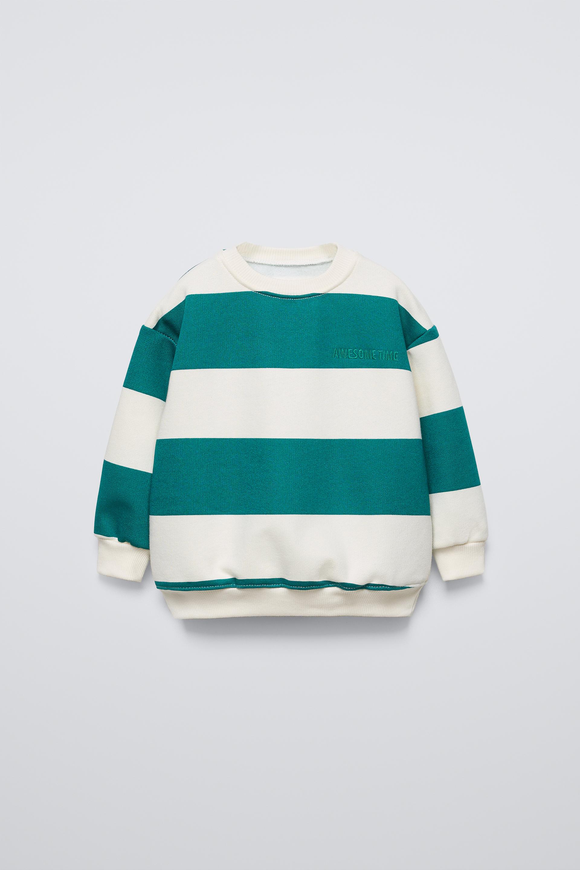 STRIPED EMBROIDERED SWEATSHIRT