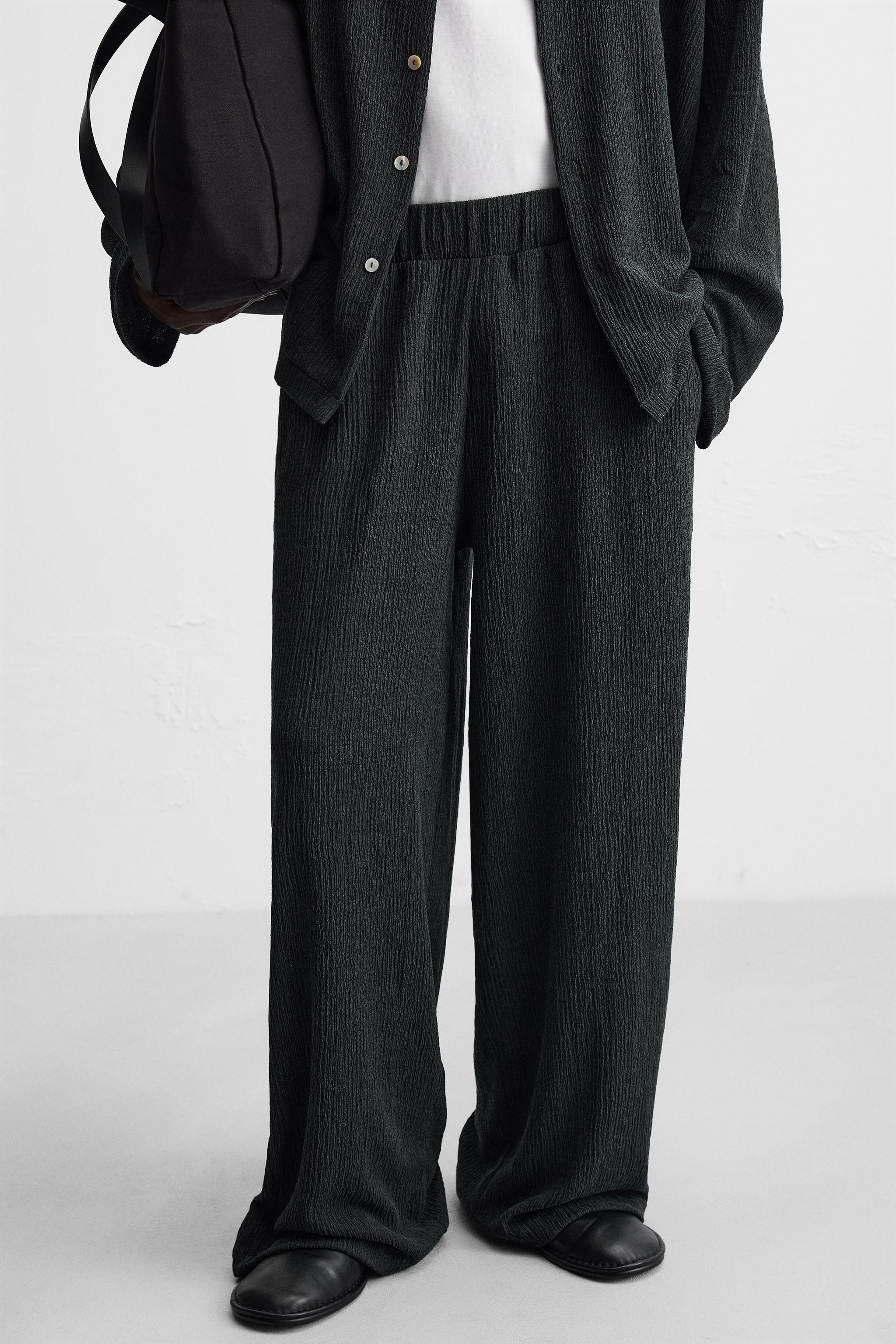 TEXTURED JACQUARD PANTS - Blue gray | ZARA United States
