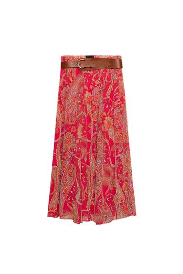 SAIA ESTAMPADA COM CINTO - Multicolor da Zara