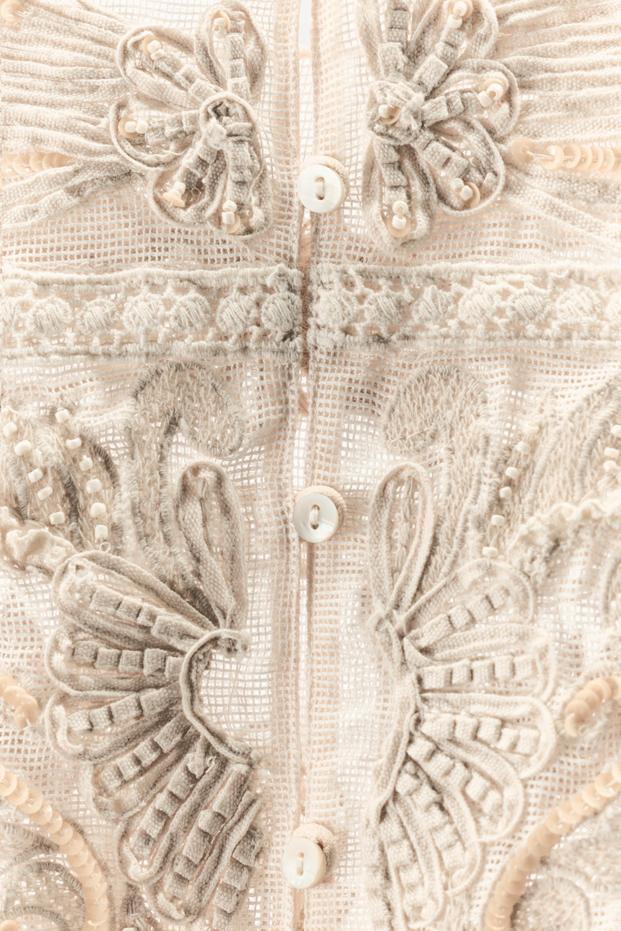 ZARA LIMITED EDITION ビーズ刺繍ワンピース 7521/907 LIMITED EDITION EMBROIDERED DRESS WITH BEADING - Oyster