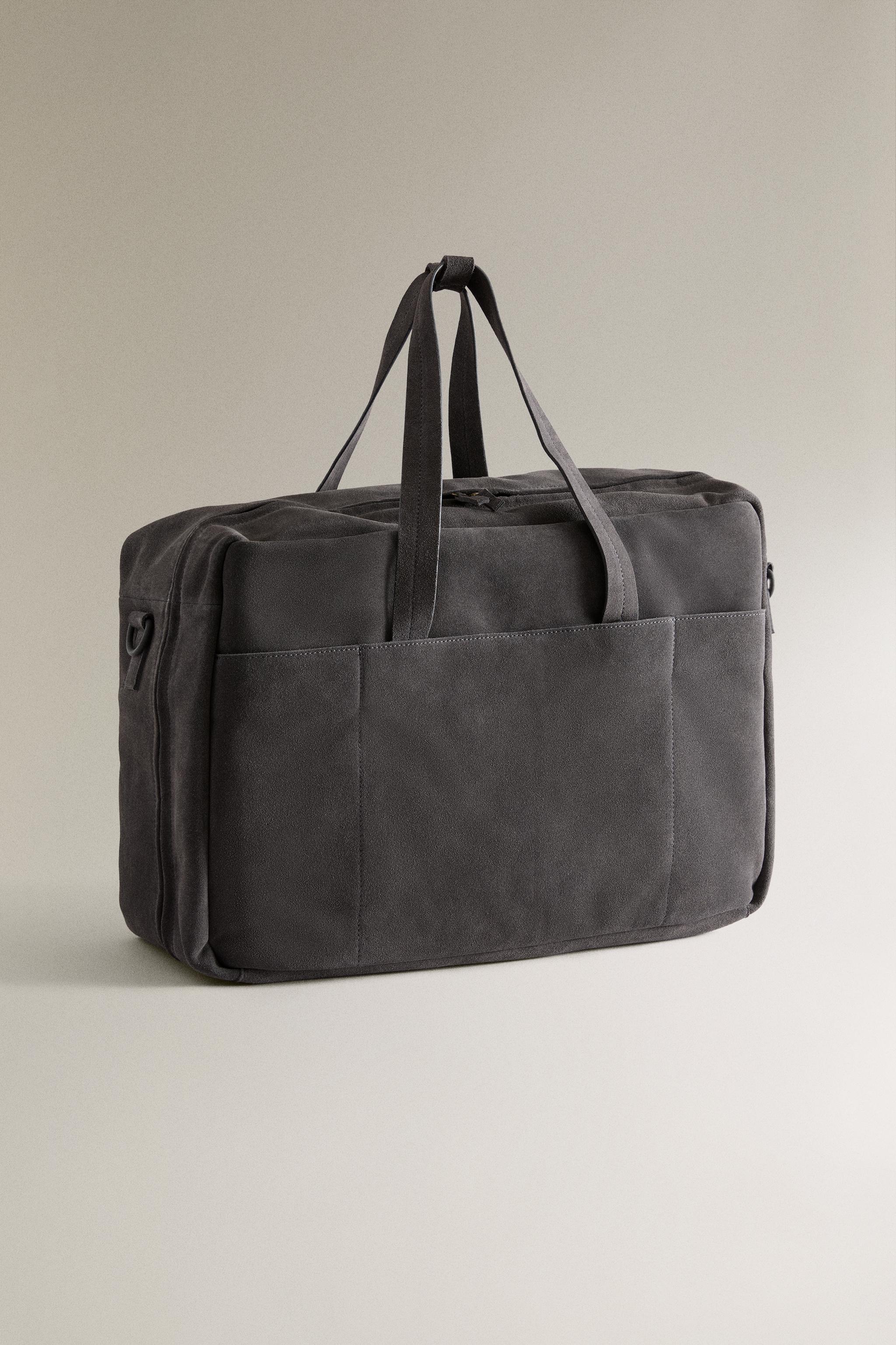 SPLIT SUEDE TRAVEL BAG - Dark Gray | ZARA United States