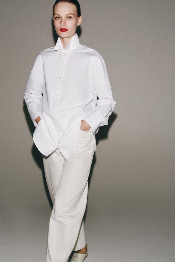 ZW COLLECTION POPLIN SHIRT WITH BUTTONS from Zara - $69.90