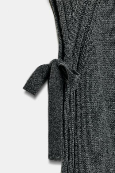 TOP GILET AVEC LAINE ET OUVERTURES - Gris chiné de Zara - Image 5