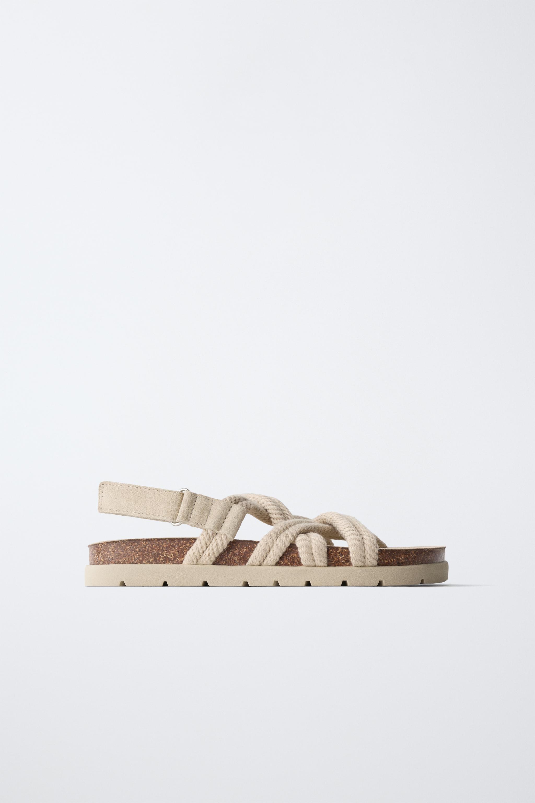 Детские сандалии Zara ROPE DESIGN LEATHER SANDALS