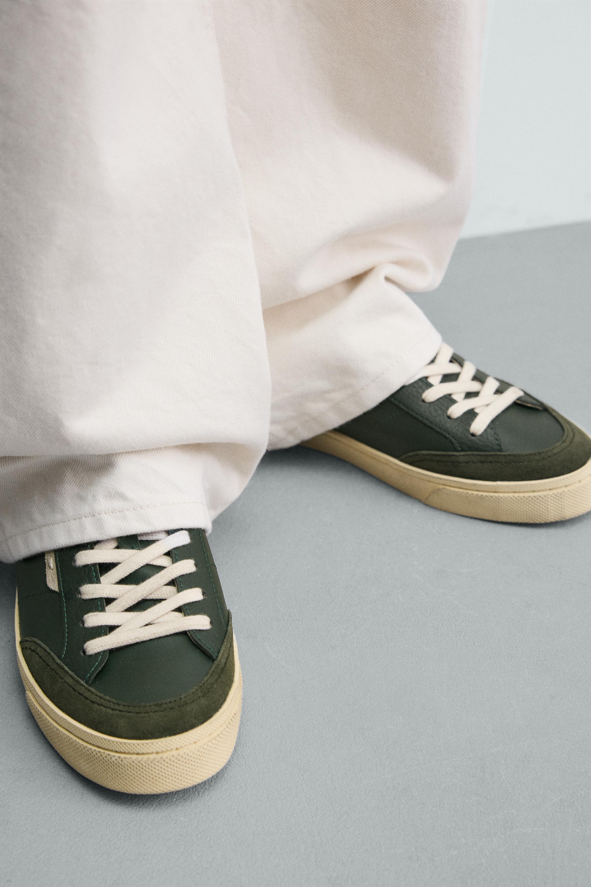 コントラストソールスニーカー - グリーン | ZARA Japan / 日本
