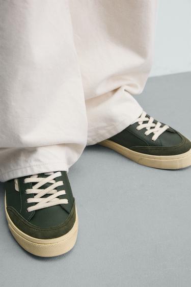BASKET À SEMELLE CONTRASTANTE - Vert de Zara - Image 2