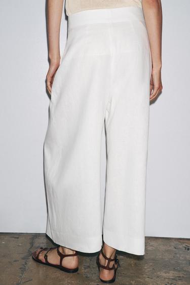 ZW COLLECTION VOLUME DART TROUSERS - White by Zara - Image 3