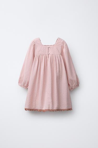 CROCHET DETAIL DRESS - Chalk pink de Zara - Image 1