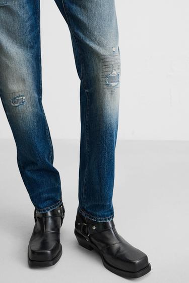 JEANS SLIM FIT ROTOS BOBBY GILLESPIE X ZARA - Azul de Zara