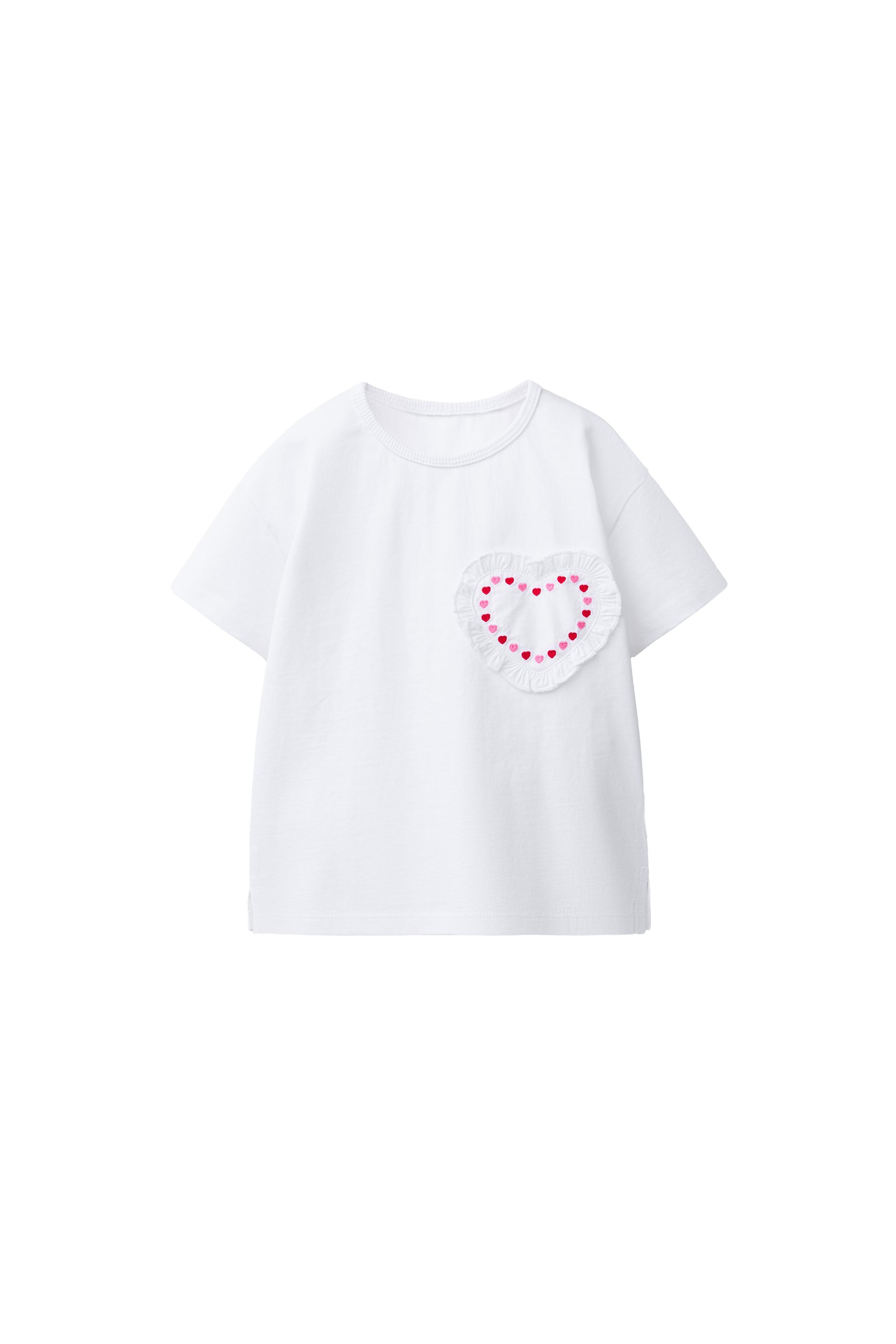 HEART APPLIQUÉ T-SHIRT - White | ZARA Canada