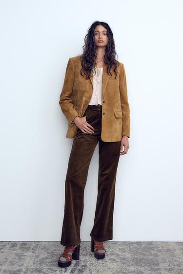 STRAIGHT FIT CORDUROY TROUSERS - Dark brown by Zara - Image 0