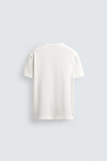 T-SHIRT À COL TUNISIEN - Blanc de Zara - Image 7