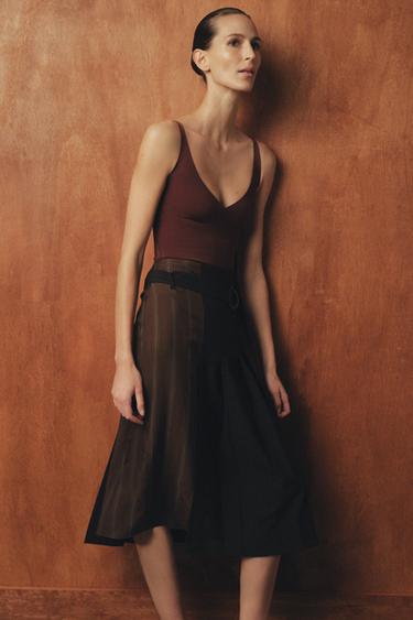 ЮБКА С РЕМНЕМ И КОНТРАСТНЫМИ ДЕТАЛЯМИ — ZW COLLECTION — Разноцветный от Zara