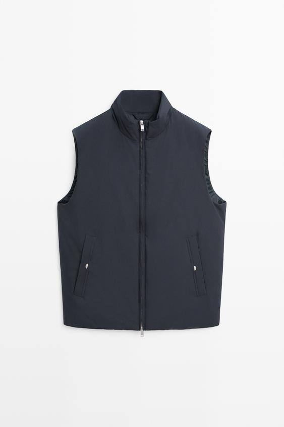 Zara Ultra-lightweight water-repellent down gilet - Navy blue - Image 0