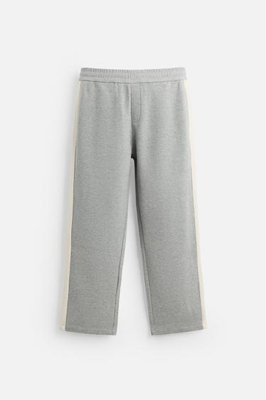 Zara CONTRAST BAND JOGGER PANTS - Gray marl
