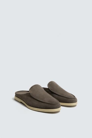 MOCASÍN PIEL DESTALONADO - Marrón de Zara