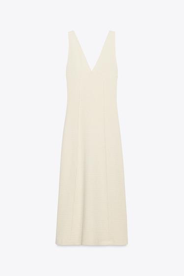 RUSTIC MIDI DRESS - Ecru by Zara