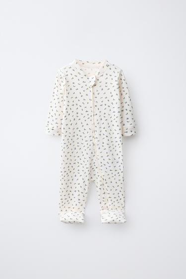 2-PACK OF CONVERTIBLE FOOT FLORAL SLEEPSUITS — Greenish 2