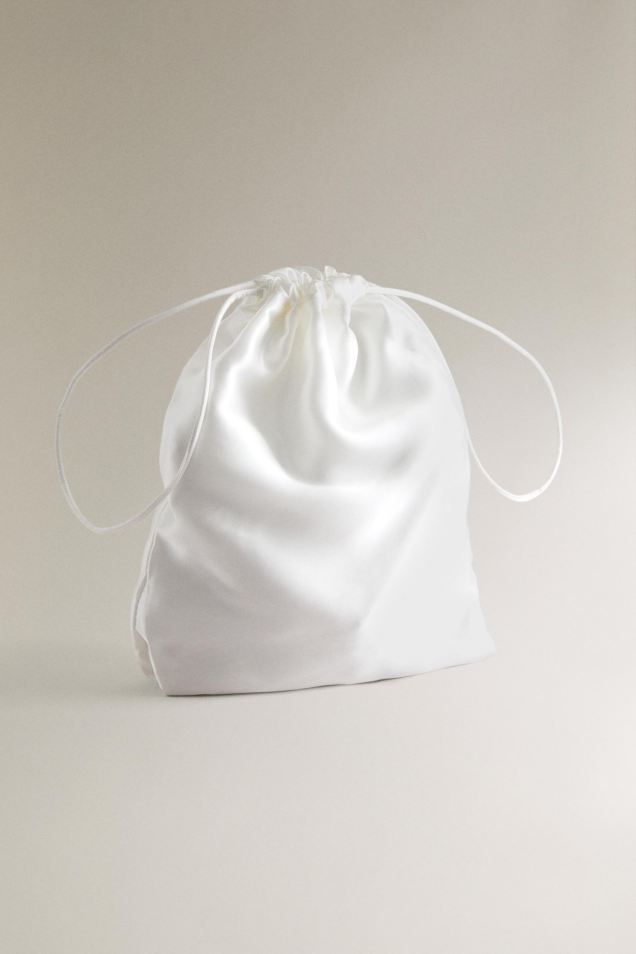 LARGE SILK BAG — White