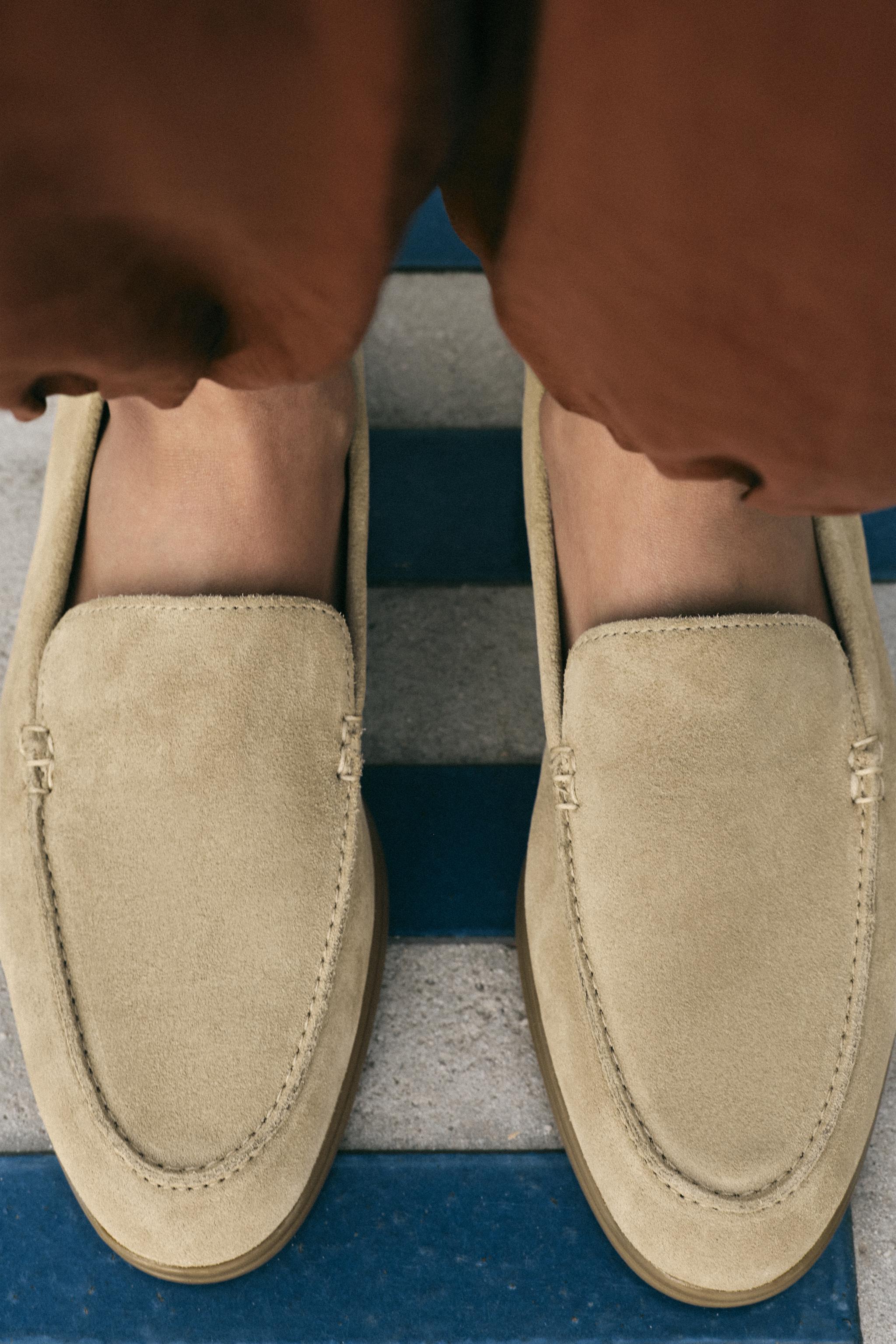 SPLIT SUEDE LOAFERS