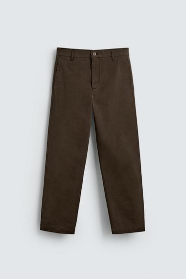 PANTALÓN CHINO RELAXED FIT - Marrón de Zara