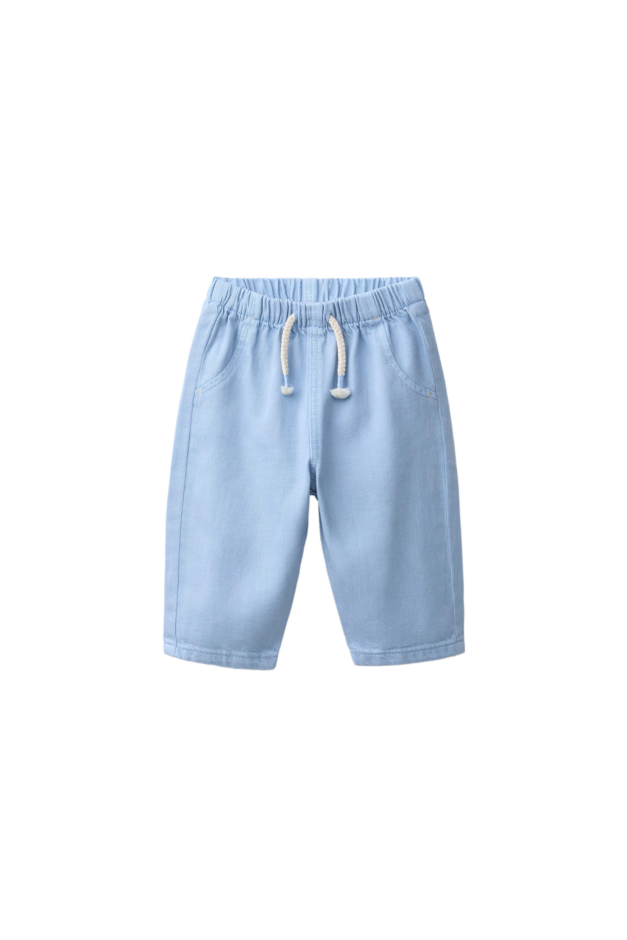 RELAXED TWILL PANTS — Bluish