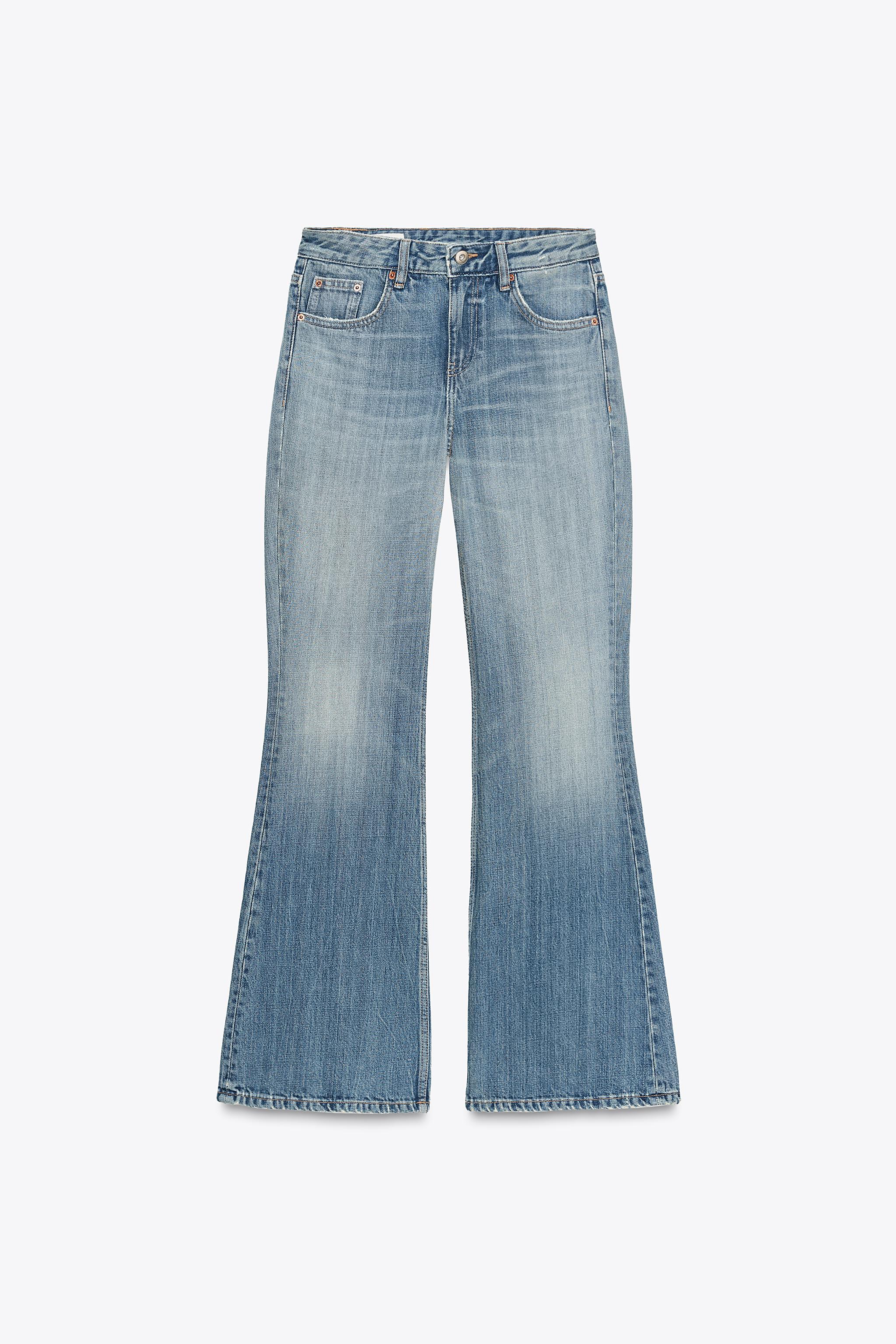 TRF LOW RISE FLARE JEANS Blue ZARA Canada1